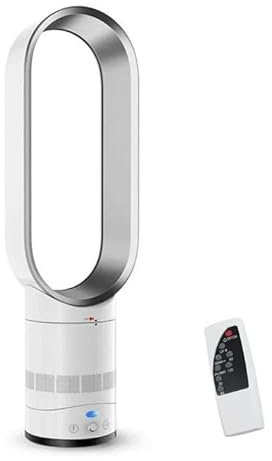 Bladeless Tower Fan, 64CM Silent Tower Fan with Remote Control, Stepless speed Regulation, 80° Oscillating, LED Display, 2h Timer, Quiet Desk Cooling Standing Floor Fans for Bedroom & Office (Grey)