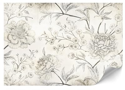 LUMASOUL Papier Peint Intissé 250x175 cm - Rustique Panoramique Tapisserie Murale Facile à Monter - Papiers Peints Modernes Pour le Salon & Chambre à Coucher - Fleurs IV