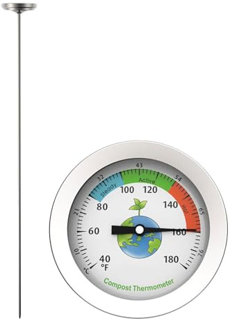 GALPADA Thermomètre à Compost Étanche Thermomètre De Sol Inoxydable Outil De Mesure De Température