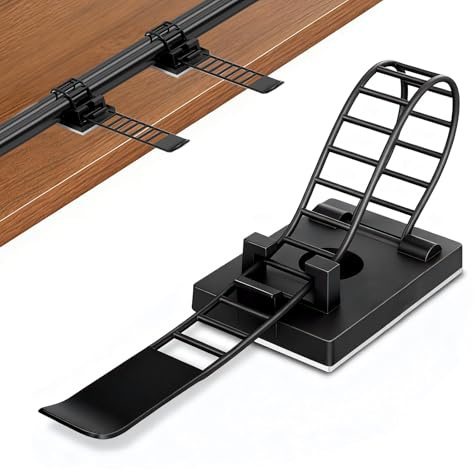 Redamancy 50 Pièces Attaches Câbles Adhésives, Clips pour Cable, Attaches de Gestion des Câbles, Attache Cable Adhesif en Nylon, Idéal pour Organiseur de Fils Electriques TV, Chargeur, PC etc (Noir)