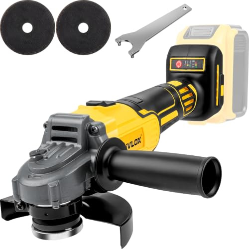 Cordless Angle Grinder for Dewalt 18/20V Battery,125mm,9000RPM Brushless | Electric Angle Grinder tool, 3 Variable Speeds Power Grinder for Cutting,Grinding,Polishing, Rust Removal (Tool Only)