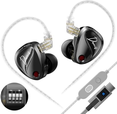 KZ Duonic In Ear Gaming Kopfhörer, In Ear Monitor mit dreifachem planarmagnetischem Treiber und superlinearem dynamischem Dual-Treiber, IEM Kopfhörer für Gamer、Audiophile