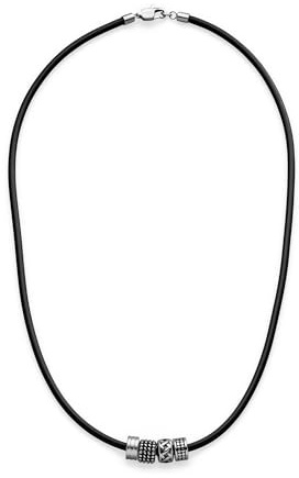 s.Oliver Herren Schmuck – Halskette & Armband aus Leder und Edelstahldetails mit Haizahnanhänger – Klassisch, Stilvoll und Maskulin – Perfekte Geschenkidee