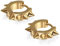 Flongo Ohrringe, Edelstahl Creolen Gestüt Stecker Ohrringe Ohrstecker Ohrhänger Fake Tunnel Fake Plug Gold Golden Spitze Nieten Ahle Taper Punk Rock Hip-Hop Herren, Damen