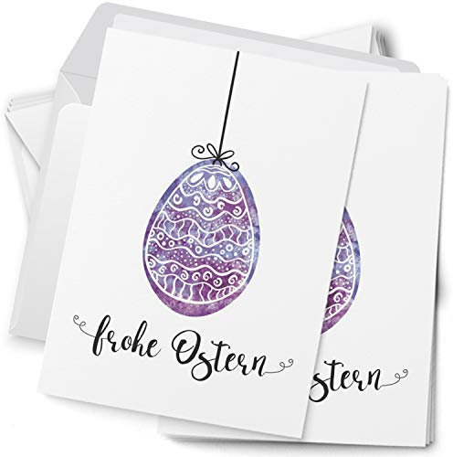Einladungskarten Manufaktur Hamburg 10 Postkarten zu Ostern mit Umschlägen im Set - Osterkarten modern Modernes Osterei Frohe Ostern Osterpostkarten