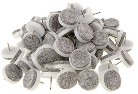 Trevendo® 100 Stück Filzgleiter zum nageln Ø 17 mm, weiß