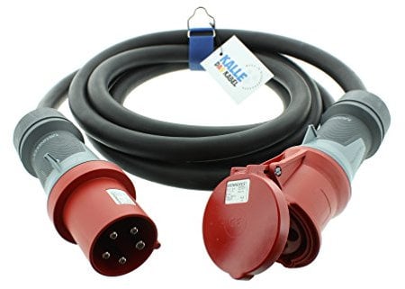 CEE-Verlängerungskabel Gummi H07RN-F 5G 16,0mm² 400V 63A von KALLE DAS KABEL 50 Meter