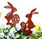 LB H&F 2er Set Gartenstecker Hasenpaar Osterhase Rost Deko Design Stecker Beetstecker