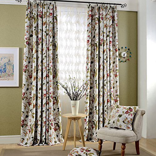 adaada 2er-Set Romantische Gardinen Vintage Vorhänge Mit Kräuselband,Klassische Blickdicht Vorhänge Für Schlafzimmer Wohnzimmer (Stoffvorhang, 245x140cm)