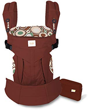 SONARIN Premium Babytrage mit Aufbewahrungstasche,Ergonomisch,Sonnenschutz haube,für Neugeborene& Kleinkinder (0-48 Monate),Maximale Belastung 20kg,Baby Tragetasche und Kindertrage(DunkelRot)