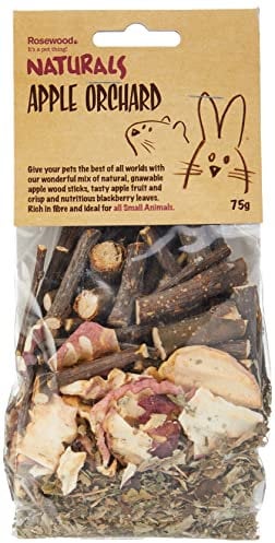 Rosewood Naturals Apple Orchard, Small Animal Treat for Rabbits, Guinea Pigs, Chinchillas, Degus, Hamsters, Gerbils, Mice and Rats, 75g