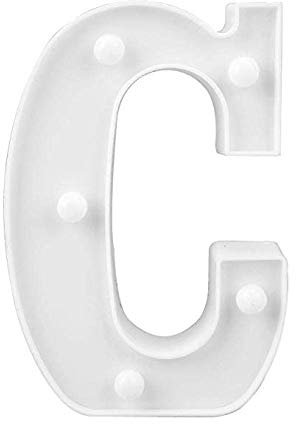 LED Deko Buchstaben - 22 cm A-Z - mit warmen Licht - Lampe beleuchtet Hinstellen Hochzeit Schriftzug Wort Love Home Batterie Lechtdeko Alphabet Ja Liebe Romantisch Wohnzimmer Bar Leuchtbuchstaben (C)