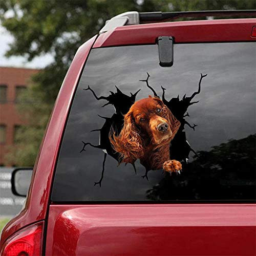 Ocean Gift Irish Setter Auto-Aufkleber, Hunde-Autoaufkleber, 2 Stück - Realistische Irish Setter Aufkleber für Autofenster, Wände Serie 72 Größe 30,5 cm x 30,5 cm