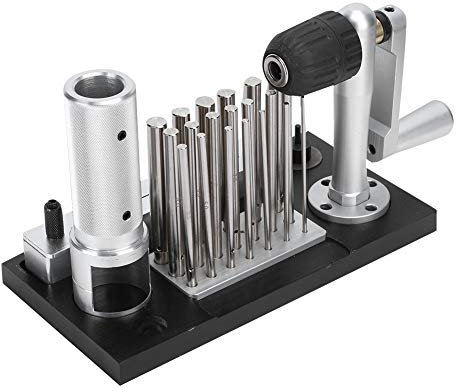 BHDK Jump Ring Maker, Edelstahl Schmuckring Herstellungswerkzeug Professioneller Wickler Handkurbel Drahtziehmaschine Ringsprungwerkzeug mit 20 Dornen für die Schmuckherstellung Verarbeitung