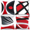 Kissenbezug 40x40 Sofakissen Modern Schwarz Rot Geometrisch Muster Abstrakte Dekokissen Dekorative Kissenbezüge Super Weicher Samt Quadrat Kissenhülle 4 er Set für Sofa Schlafzimmer Stuhlkissen Büro