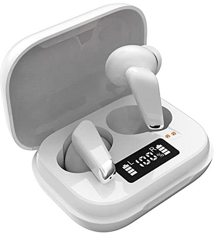 Auriculares Stereo Bluetooth Dual Pod Earbuds Cool Urban LCD Blanco