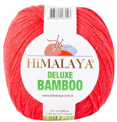 Strickfein Himalaya Deluxe Bamboo Wolle Strickgarn 60% Bambus 40% Baumwolle 100gr 124-10 Rot