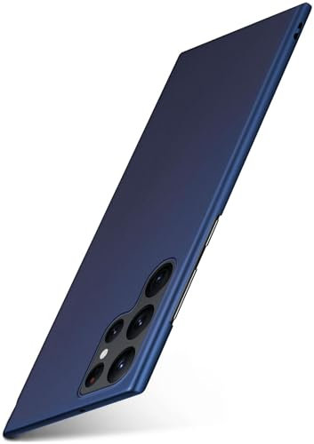 moex Alpha Case für Samsung Galaxy S22 Ultra Hülle Ultra Dünn, Schutzhülle mit erhöhtem Kameraschutz, Slim Cover Hardcase Backcover, Dünnste Handyhülle Minimalistisch, Metallic Blau