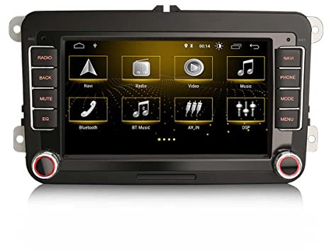 GONFEN 7-Zoll 8-Kern Android 14 Autoradio für VW Caddy Golf 5 Golf 6 Passat T5 Touran Tiguan Polo Sharan Seat Skoda Octavia mit Bluetooth 5.0 CarPlay Android Auto GPS Sat Canbus RDS WiFi LTE 4GB+64GB
