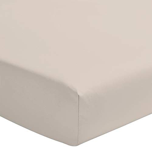 Home Linge Passion – Drap Housse 100% Coton – 57 Fils/cm² – Taille 140x190 cm – Beige Ivoire – Bonnet 30 cm – Tissage serré – Doux, Respirant, Lavable – Home linge passion