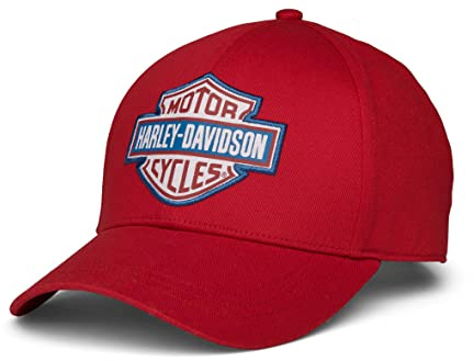 Harley-Davidson Damen Liberty Bell Bar & Shield Cap, rot – 97689-22VW, Rot/Ausflug, einfarbig (Getaway Solids), Einheitsgröße