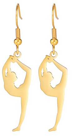 Amaxer Gymnastik Ohrringe für Mädchen Turner Geschenke Herz Gymnastik Schmuck Inspirierende Gymnastik Team Geschenke Statement Dangle Drop Ohrringe Schmuck Geschenk (Gymnastik Styling 4-G)