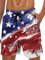 Lzzidou Herren Badehose Quick Dry Hawaii Boardshorts Gefüttert Strandshorts mit Taschen, Patriotic-USA Flagge, XXL