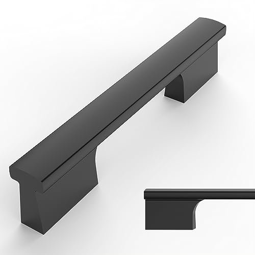 Amerdeco 10 Stück Möbelgriffe Schwarz, 96mm Lochabstand, Aluminiumlegierung Schubladengriffe & Schrankgriffe für Küchenschränke & Kleiderschränke UK0048