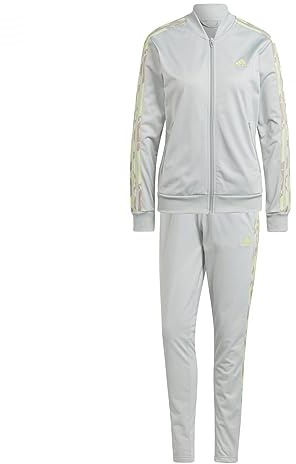 adidas Damen Essentials 3-Stripes Track Suit, wonder silver/MULTICOLOR, L