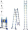 Scala telescopica articolata in alluminio 5 m (2,5 + 2,5) Stempakt Hostrom, leggera, compatta e pieghevole, altezza di lavoro massima 5,9m, carico massimo 150 kg, garanzia di 5 anni