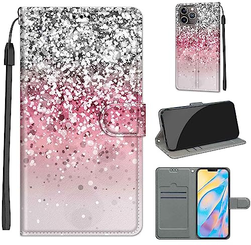 TOMYOU PU Leather Wallet Case for iPhone 12 Pro Max, Starlight | Pouch Design, Book Flip Folio, Magnet Closure, Kickstand, Card Slots, Wrist Strap Lanyard, Pattern Style