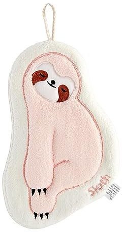 Baoblaze Lustiges Faultier-Hängehandtuch, Tierhandtücher, schnell trocknende Küchenwaschlappen, Cartoon-weiches, saugfähiges Handtuch für Einweihungsgeschenke, ROSA