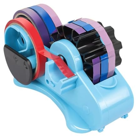 POFET Wärmebandabroller, mehrere Rollen geschnitten, Wärmebandabroller, teilbar, Feste Länge, 35/46 mm, halbautomatischer Klebebandabroller mit Fachschlitzen