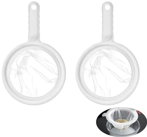 2pcs Fine Sieve Tea Strainer Fine Mesh Fine Mesh Strainer Reusable Kitchen Sieve Strainer for Soy Milk/Juice/Tea Coffee/Nut Milk (200 and 400 Mesh)