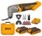 INGCO Cordless Multi Tool 5000-20000 RPM, 6 Variable Speed, 3.2° Oscillation Angle, 20V Oscillating Multi-Tool with 2Pcs 2.0Ah Battery and Charger for Sawing, Cutting, Sanding