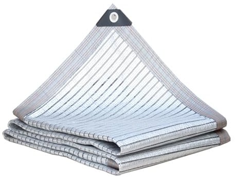 YiHYSj Aluminiumfolien Schattennetz Sonnensegel 85% Sonnenschutz Netz UV Beständigkeit Schattierungsnetz Outdoor Pergola Sonnenschutz Reißfestigkeit Windabweisend Atmungsaktiv (2m x 1m)