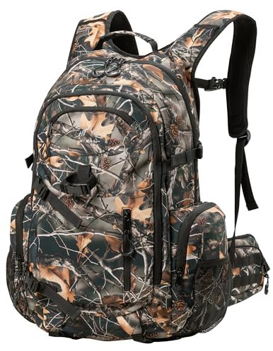 UNIHIMAL Mochila de caza para hombre, mochila de camuflaje impermeable para caza con cubierta de lluvia, duradera de gran capacidad, accesorios de equipo de caza para hombres, Verde, 21”*12”*10”,