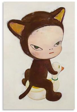 LETOOUY Yoshitomo Nara Harmless Kitty Poster Dekorative Malerei Leinwand Wandkunst Wohnzimmer Poster Schlafzimmer Malerei,Wandkunst Bilddruck Moderne Familienzimmer Dekor 12x18inch(30x45cm)