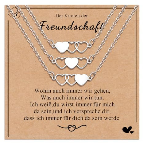 SUNSH 3 Beste Freundin Ketten,Schwester Ketten,Damen/Mädchen Halsketten,Freundschaft Freund Geschenke,Geschenke Für Beste Freundin Schwestern,Geburtstag/Weihnachten/Halloween