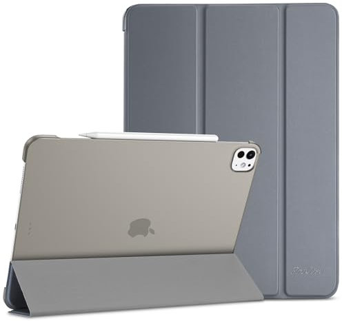 ProCase Coque pour iPad Pro 13 (M4) 2024, Modèle A2925, A2926, A3007, Housse Étui de Protection Amélioré, Veille/Réveil Automatique -Gris