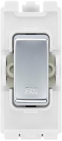 BG RRFNPC Polished Chrome 20 Amp Double Pole Appliance Grid Switch Labelled Fan