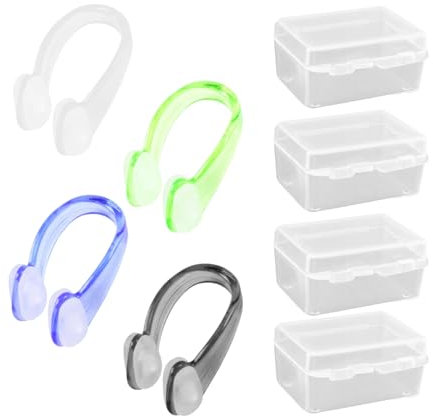 EHDWXVZM 4 Piezas Pinza Nasal para Natación, Pinza Nasal Anti-Asfixia, Pinza Nasal Antideslizante de Partículas, Protector Nasal para Natación, Pinza Nasal de Entrenamiento, Protección para Natación