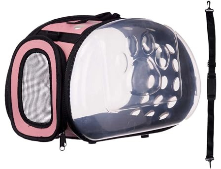 Well Home Cage de Transport Pliable pour Animaux de Compagnie Rose 37 x 7,5 x 22 cm