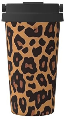 BGHEWRT Cool Cheetah Leopard Carry Mug à café isotherme portable 500 ml en acier inoxydable Tasse de voyage avec motif imprimé respectueux de l'environnement