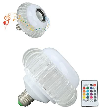 Septpenta Smart Light Bulb, Bluetooth RGB Color Changing Speaker with Remote Control, Easily Adjust Brightness, Volume and Light Color, Music Sync