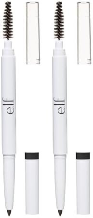 e.l.f. Instant Lift Brow Pencil | Doppelseitiger Präzisions-Liner & Spoolie für definierte Brauen | Deep Brown | 0.006 Oz (0.18g) (Packung mit 2)