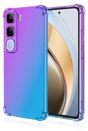 Topme Funda para Teléfono para Vivo V40 SE 80W (4G) (6.67 Inches), Funda para Teléfono Móvil con Gradiente de Color Transparente de Silicona Suave de TPU - Azul PúRpura