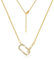 ALEXCRAFT Gold Halskette für Damen, Doppel Runde mit Diamant Anhänger Halskette Charm Anhänger Verstellbarer Halskette Diamant Schlüsselbeinkette Zarte Schmuck Geschenk für Hochzeitsfeiern