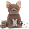 MorisMos 4 stücke Hund Kuscheltier XXL Set, 50cm hoch riesen Französische Bulldogge plüschtier stofftier mit 3 Baby im Bauch, groß Hund Baby Kinder Geburtstag Geschenk