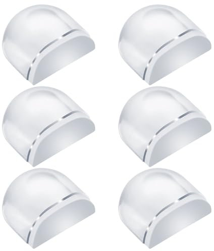 6 Pack Floor Door Stopper,Clear Self Adhesive Door Stop for Floor for Protect Door & Wall from Damage,Stick on Door Stop for Bathroom Bedroom Kitchen(Oval Self)